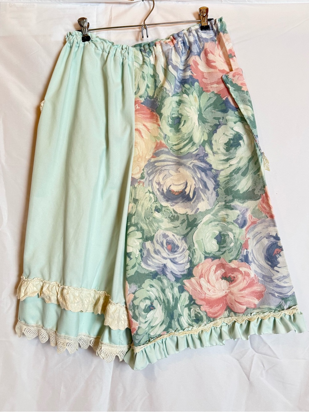 Upcycled Boho Floral Patchwork Pantaloon Culottes Wide Leg Shorts Medium to Larg - Picture 3 of 7